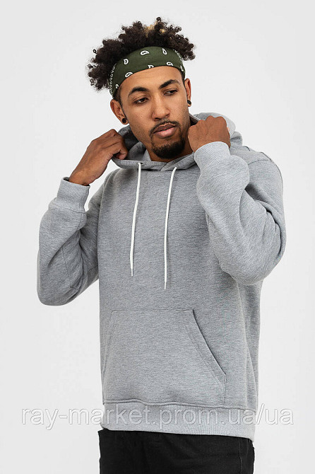 Худі базове утеплене Ray Basic чоловічий сірий меланж (U0401M-Grey Heather) M Київ - фото 2
