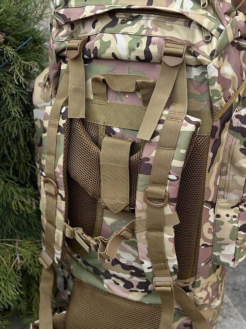 Тактичний рюкзак 120л мультикам з системою molle, каркасом і матеріалом оксфорд для військових Львів - фото 6