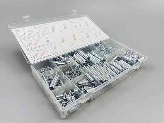 Пружинний комплект оцинковані подовжувачі та компресійна промислова пружина 16 видів 200 шт у коробці Мукачево