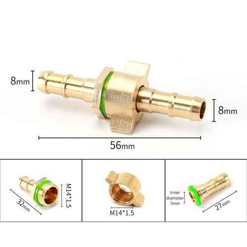Штуцер М14x1.5 соединительный фитинг под шланг 8мм, елочка, латунь Винница