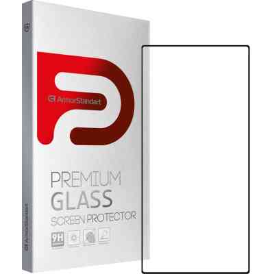 Стекло защитное Armorstandart Full Glue Curved Samsung S23 Ultra Black (ARM65464) Винница