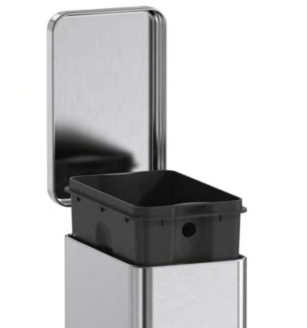 Відро для сміття з плавним закриттям прямокутне Koer TC-010210-02 10 л колір нержавійка (KR5597) ( 33358 ) Харьков - изображение 8
