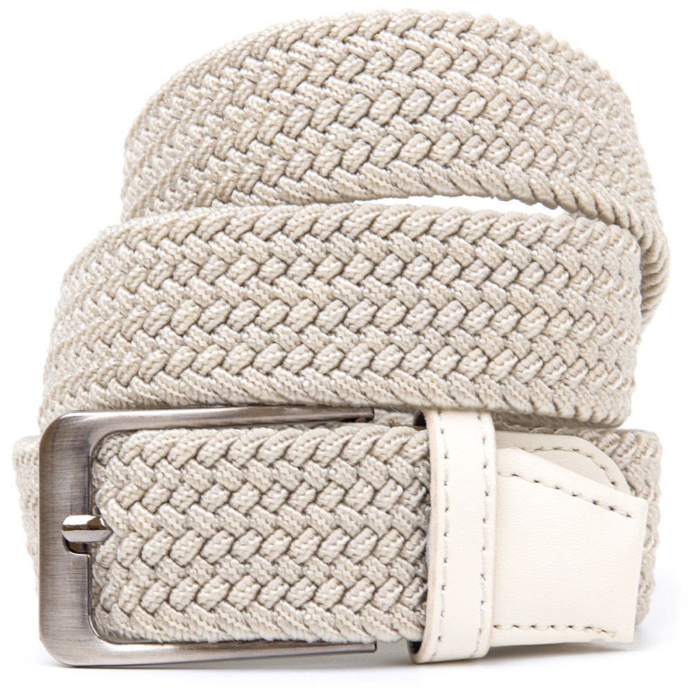 Текстильный мужской ремень классика Vintage 20528 Белый Киев - изображение 1