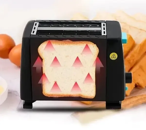 Тостер RAF R.263 650 Вт черный с регулировкой степени поджаривания и съемным поддоном для крошек. Одесса - изображение 5