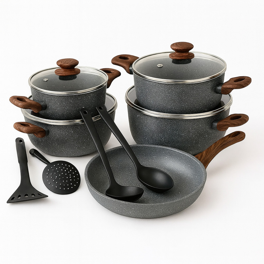 Сборный набор кастрюль, Набор больших кастрюль Красивый с антипригарным покрытием YK-60 Львов - изображение 1