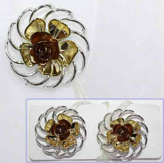 Магніти для штор і гардин (113м) Едельвейс набір 2 шт Сріблястий з золотистим (81-024) Київ