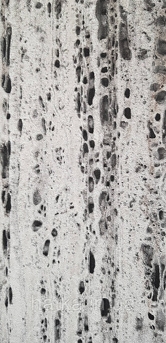 Шпалери вінілові на флізеліні Marburg Travertino 1.06х10 абстракція смужки точки під кору дерева чорні сірі Київ - фото 4