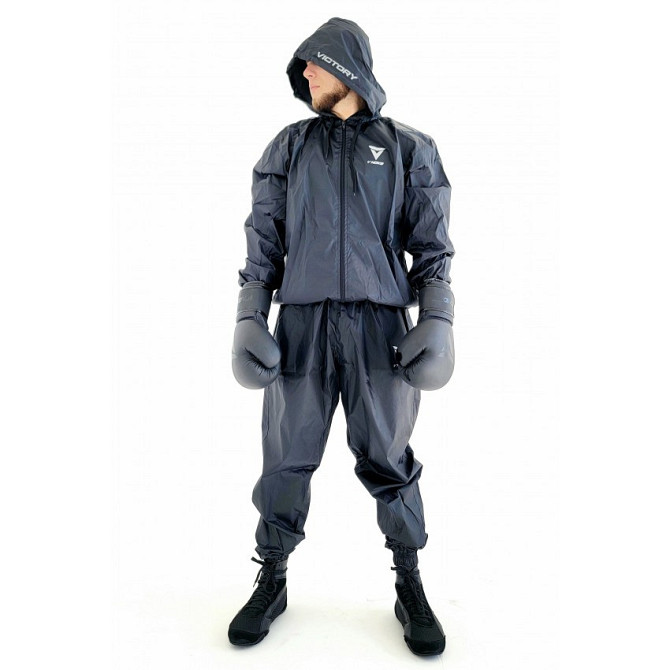 Костюм для похудения с капюшоном V`Noks Scath Grey мужской спортивный сауна для сгонки веса L/XL Киев - изображение 2