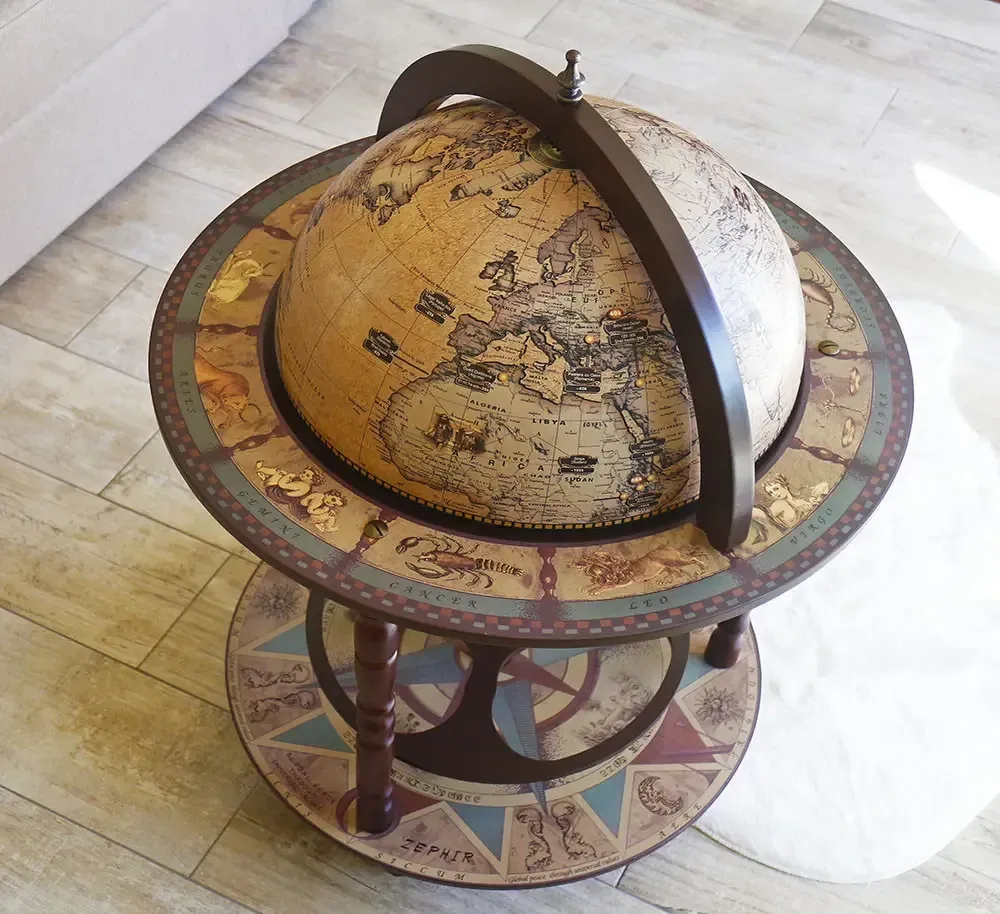 Глобус напольный бар с картой миграции людей кремовый сфера 42 см Гранд Презент mastersem Киев - изображение 3