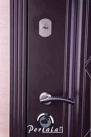 Двери уличные, серия Люкс+КАЛЕ, крашенный МДФ, модель Шампань, гнутый профиль, коробка 100 мм, полотно 76 мм Киев