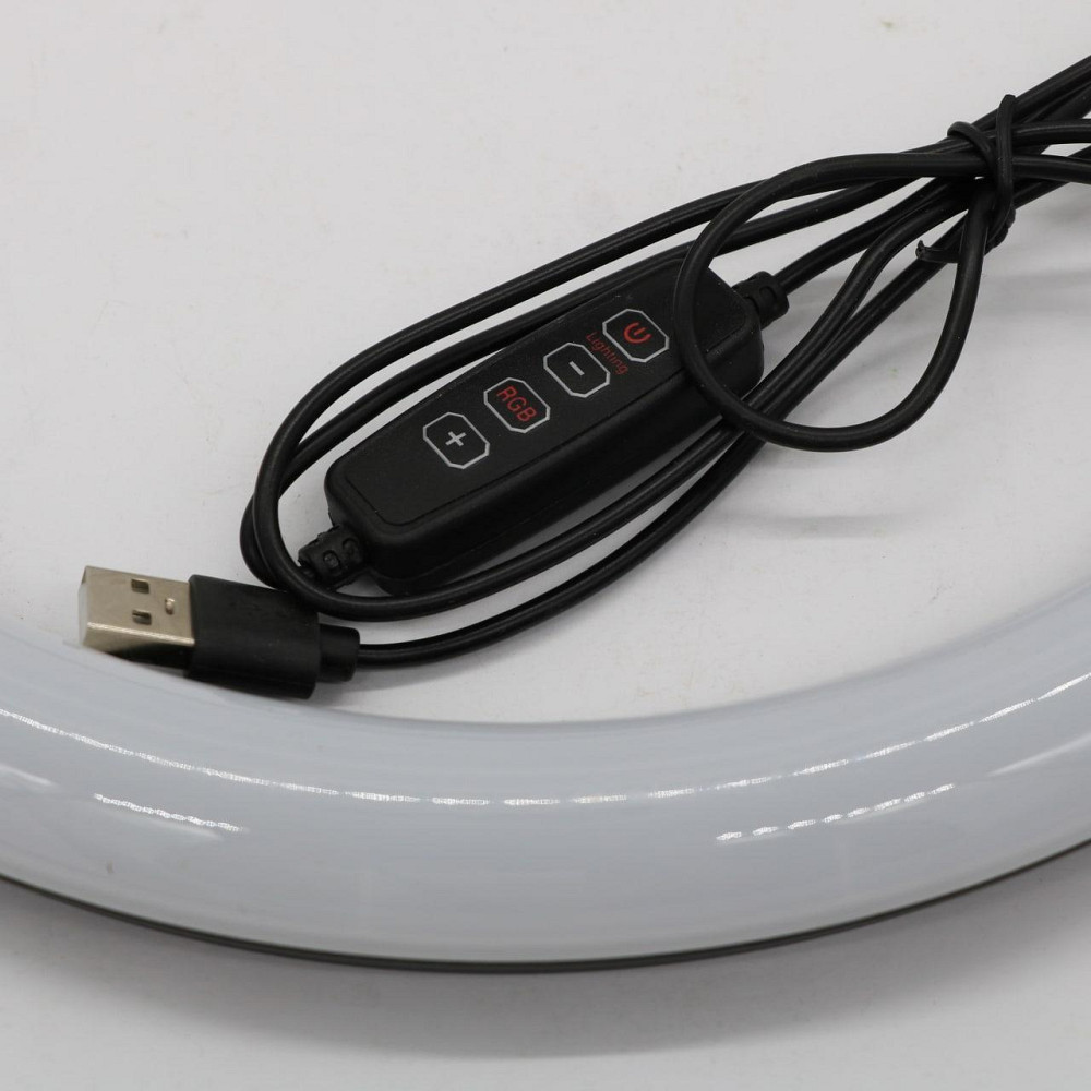 Светодиодная кольцевая лампа RGB 30см, от USB, MJ300 + Подарок Штатив складной 0,66-2 м + Подарок Селфи пульт Киев - изображение 7