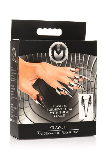 Набор колец с когтями Master Series Five-Piece Sensation Claw Rings - Silver Sex Aura Киев - изображение 9