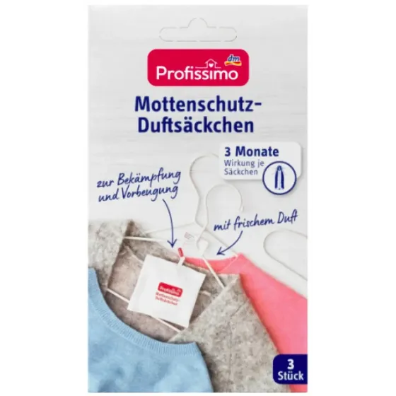 Ароматизированные пакеты защиты от моли Profissimo Mottenschutz-Duftsäckchen, 3 шт Львов