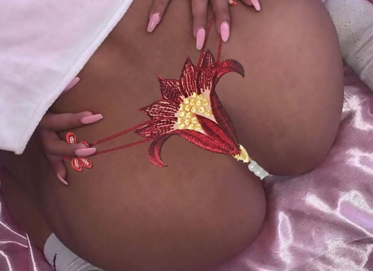 Трусики з намистинками Квітка універсальний бордовий Київ - фото 2