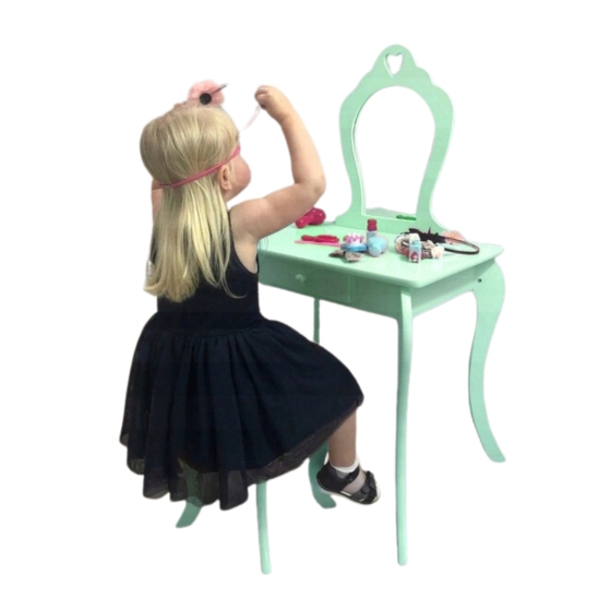 Дитячий туалетний столик Chomik ELSA з дзеркалом + стілець бірюзовий Київ