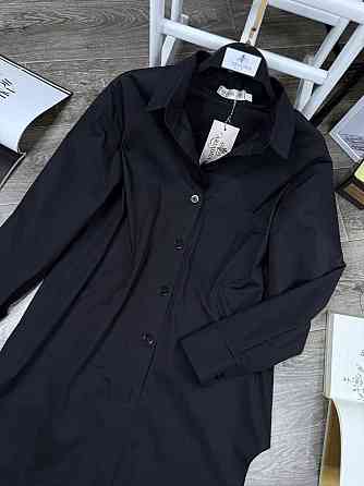 Жіноча базова подовжена сорочка з ґудзиками по спині турецький котон Чорний, 42/44 Одеса