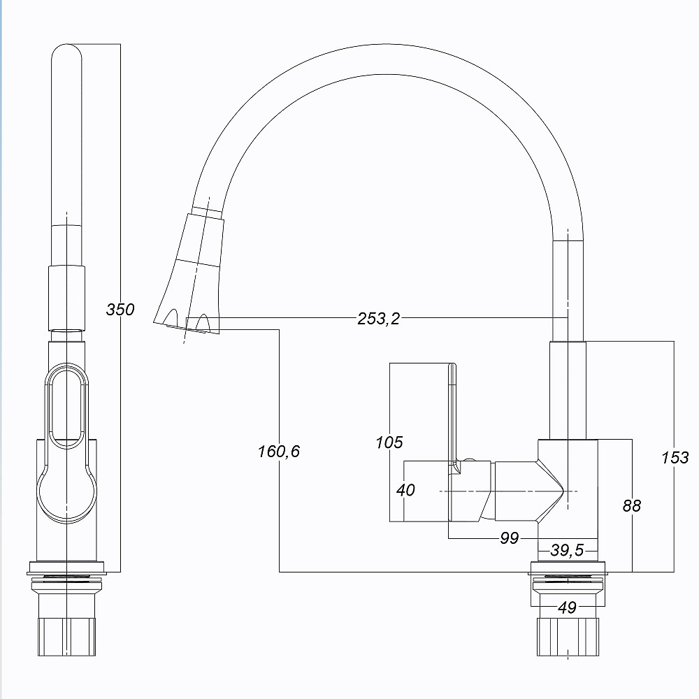 Змішувач для кухні Globus Lux Dolly GLD-0203LA-B01 Тернопіль - фото 8