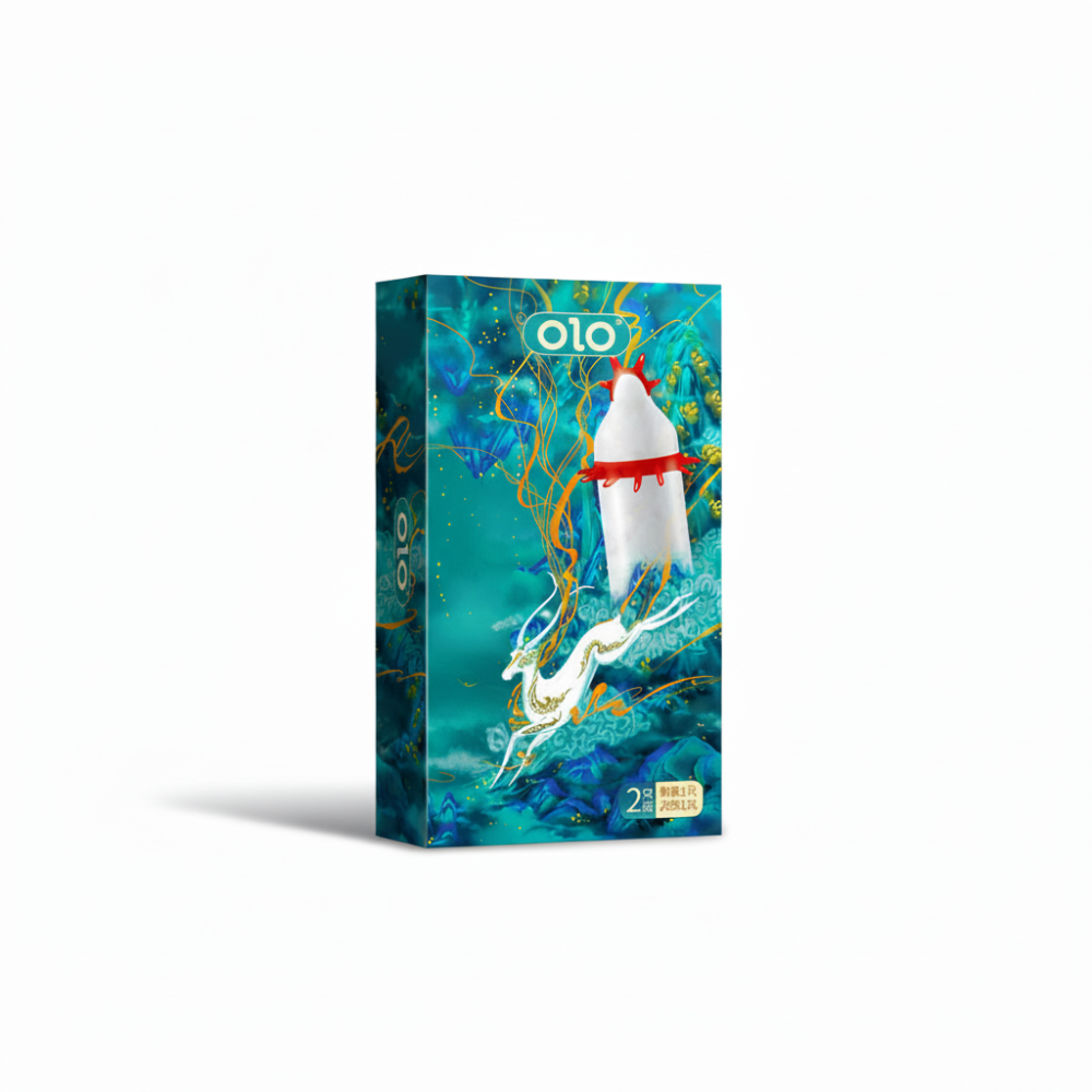 Презерватив з вусиками та кулькою для додаткової стимуляції OLO Immortal Deer з силіконовою змазкою 1 шт. Вінниця - фото 1