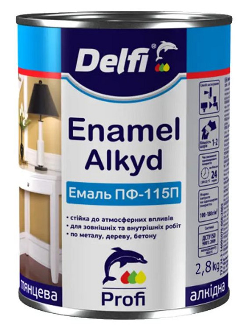 Емаль алкідна DELFI ПФ-115П білий глянцевий  2,8 кг Киев - изображение 1