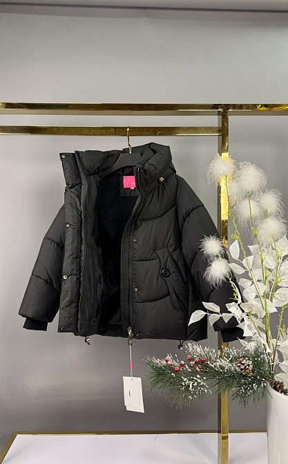 Детская зимняя черная куртка для девочки подростка на 9,10,11,12 лет Николаев - изображение 2