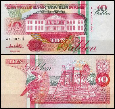 Суринам/Suriname 10 Gulden 1998 Pick 137b UNC Полтава - изображение 1