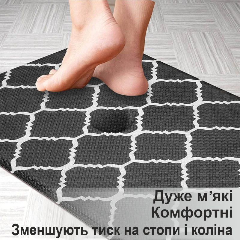 Набор коврики кухонные Lovely Svi 2 шт: 44 x74 x1см и 44 x119 x1см Черный Киев - изображение 7