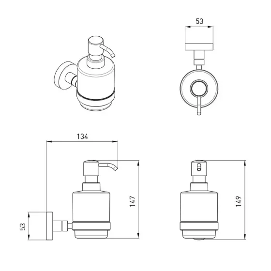 Дозатор для рідкого мила VOLLE RONDA de la noche чорний Київ