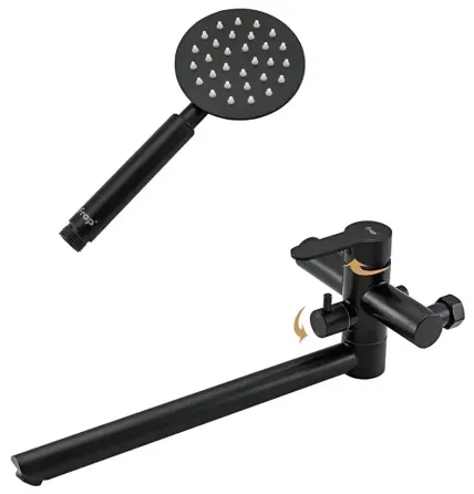 Смеситель для ванны с душевым гарнитуром Frap H801 F22801-6 черный Киев