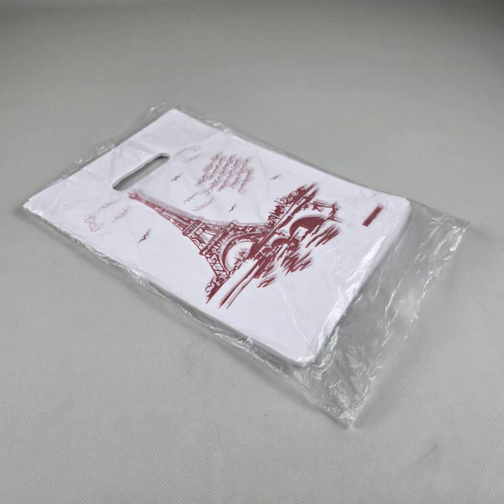 Пакети з вирубаною ручкою (20*30) "Париж" XXL жовтий (100 шт.) Харків - фото 4