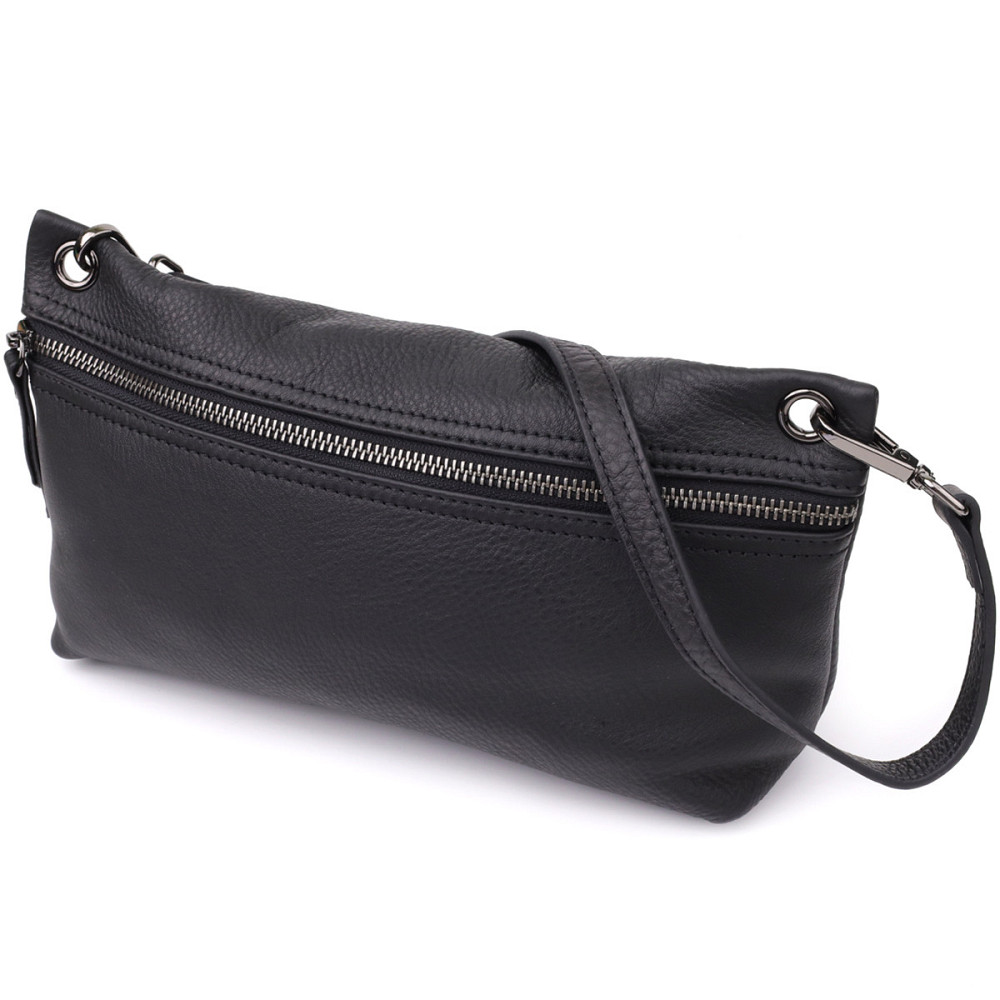 Модна жіноча сумка на плече з натуральної шкіри Vintage 23004 Чорний Київ - фото 1