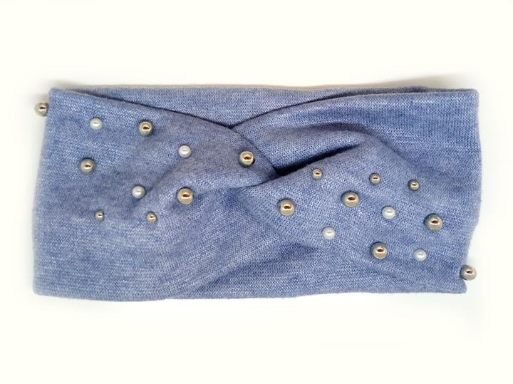 Пов'язка чалма синя з намистинами Київ - фото 1