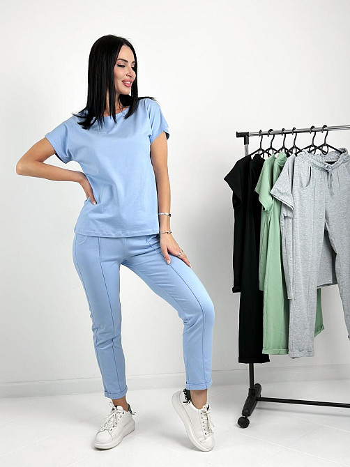 Літній прогулянковий костюм трикотажний "Saimon" оптом | Батал | Розпродаж моделі Київ - фото 8