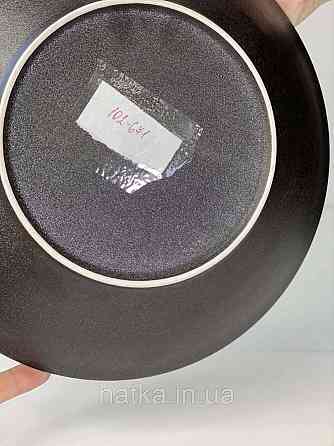 Тарілка глибока "Чорний обеліск" 25*4,8 см 800 мл кругла кераміка для дому та ресторанів Київ