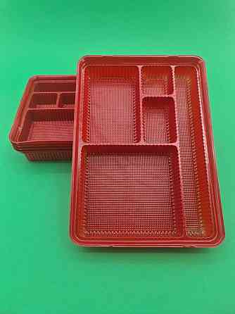 Упаковка для суші ПС-610 Червона з поділками (50 шт) Харків