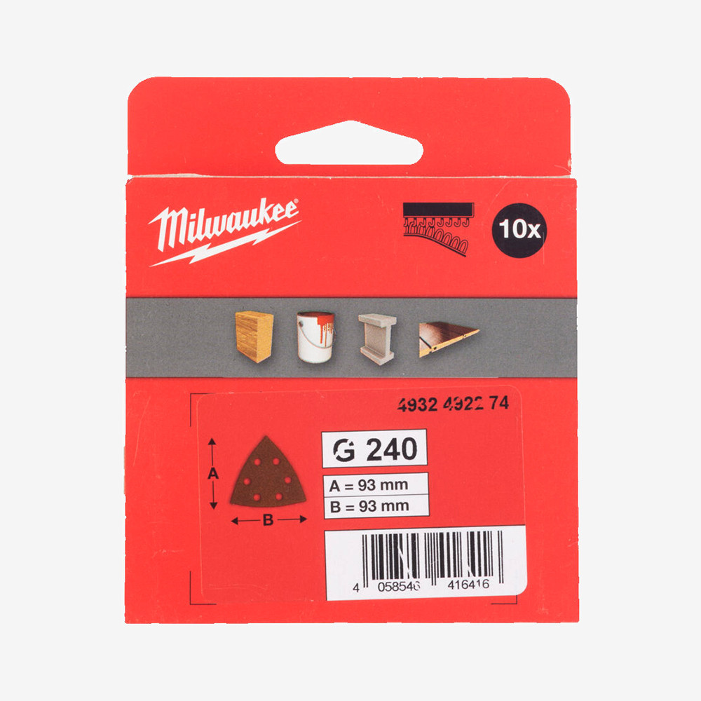 Папір шліфувальний MILWAUKEE 6 отв. H&L, 93х93х93мм, зерно 240, (10шт) Одеса - фото 2