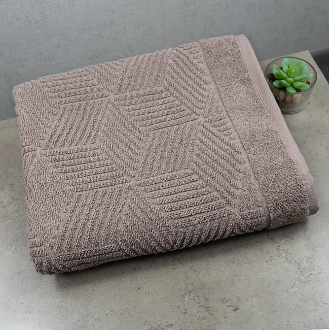 Комплект махровых полотенец Уельс 2шт GM Textile 50х90см, 70х140см 500г/м2 (Шоколад) Сумы - изображение 6