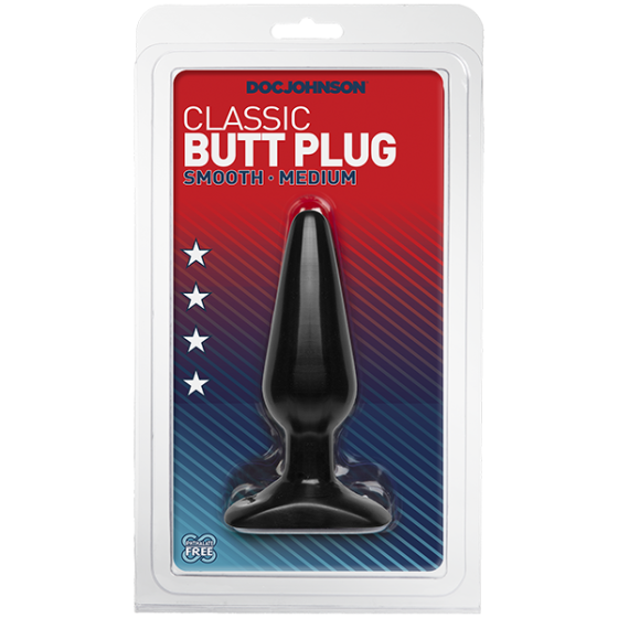 Анальная пробка Doc Johnson Smooth Classic Medium - Black, макс. диаметр 3,8см Sex Aura Киев