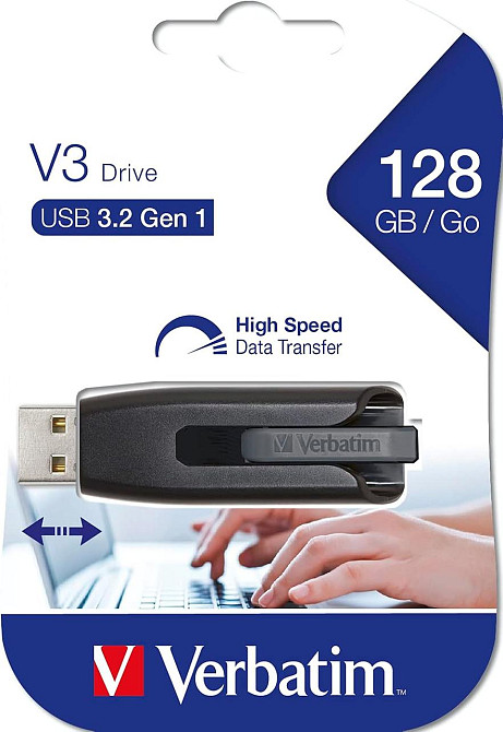 Флешка USB 3.0 Memory Store N Go V3 128 ГБ черная компактная слайд-блокировка высокая скорость Киев - изображение 5