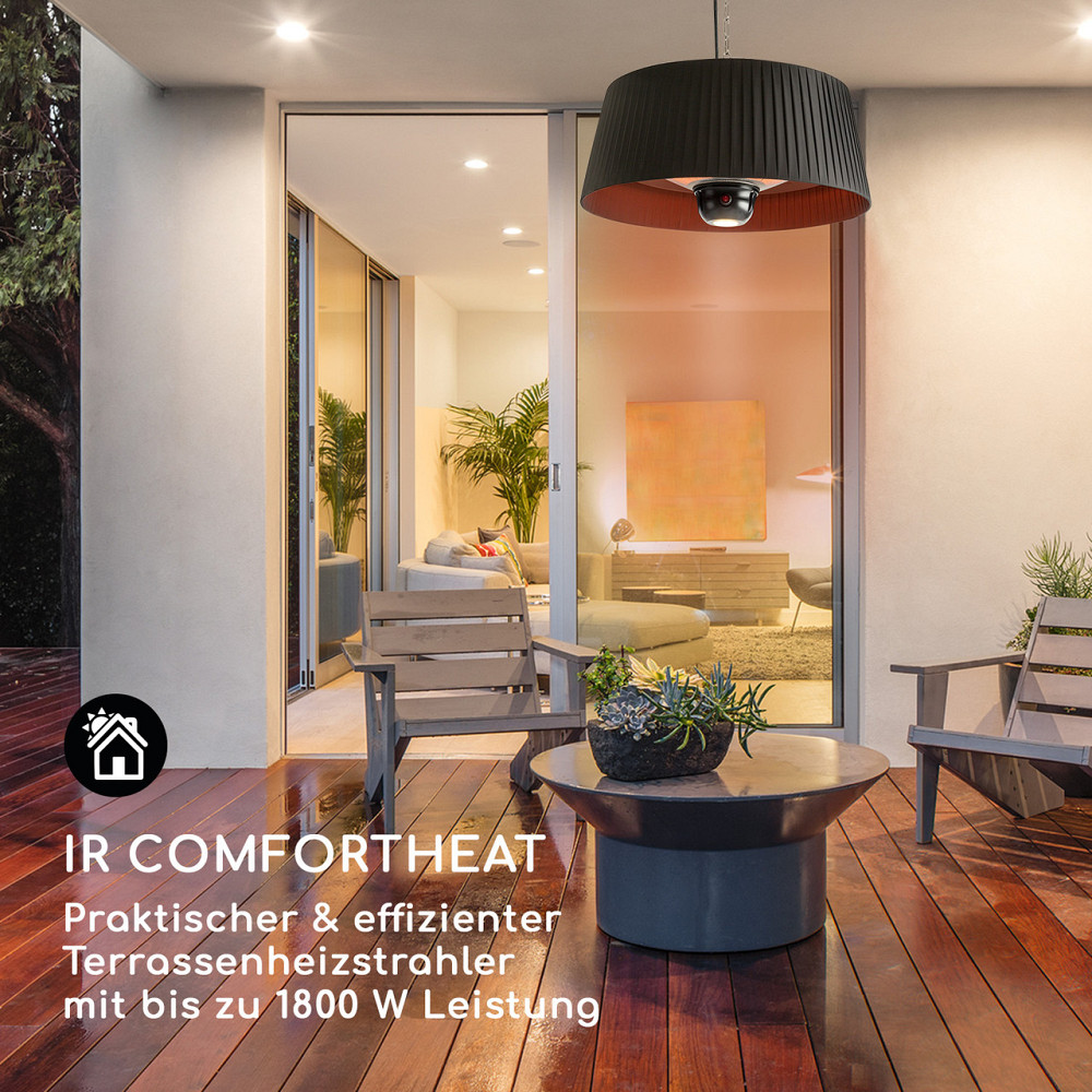 Нагрівач для тераси Venice Heat 800/1000/1800 Вт з дистанційним керуванням чорний Чорний (Німеччина, Рівне - фото 2