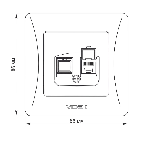 BINERA крем Розетка внутрішня 1-а CAT6 комп'ютерна Videx Житомир - изображение 6
