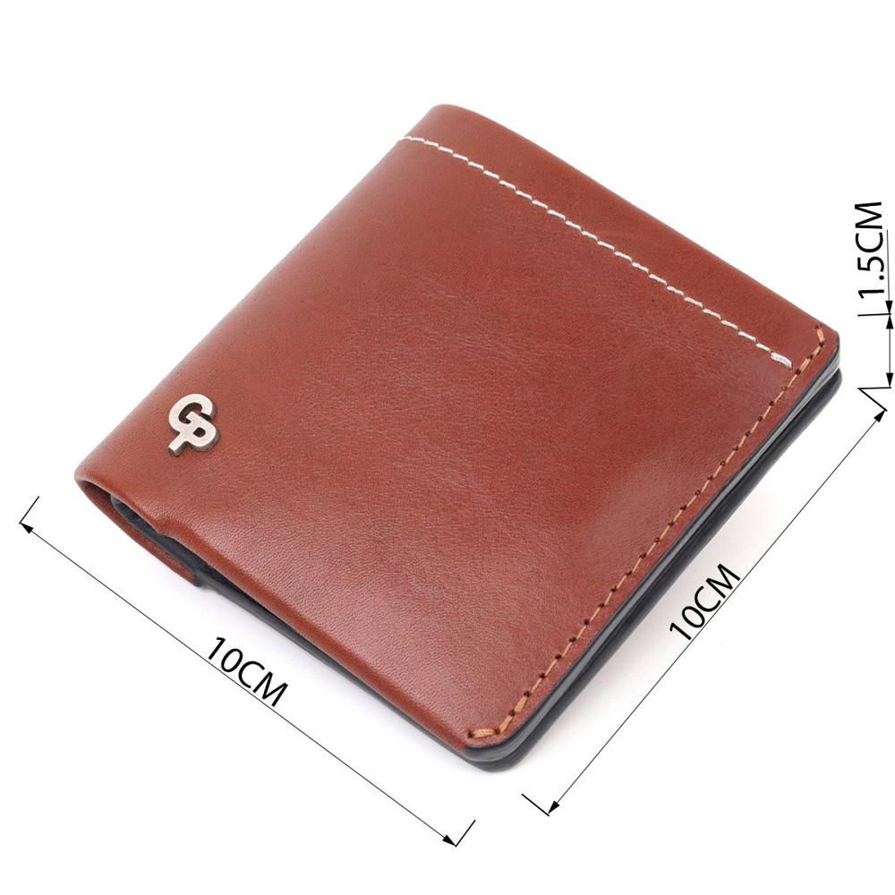 Чудовий шкіряний чоловічий гаманець Коричневий (GRANDE PELLE) Київ - фото 7