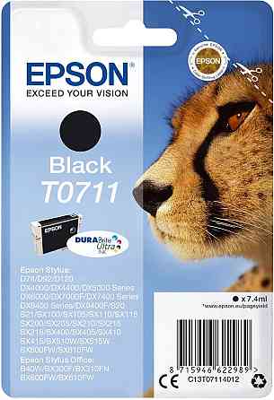 Картридж Epson T0711 черный DURABrite Ultra влагостойкий smudge-proof 583 стр для Epson DX серии multipack Киев