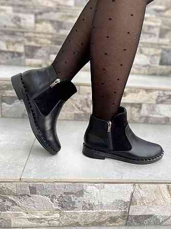 Жіночі черевики Odzi чорні натуральна шкіра висота 9см 36р.(2056) Коломыя