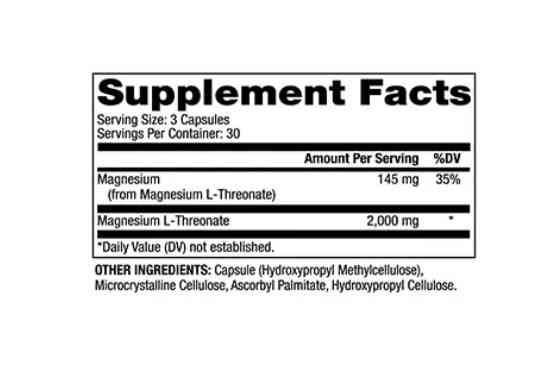 Магній Л-треонат (Magnesium L-Threonate) 715 мг 90 капсул Київ