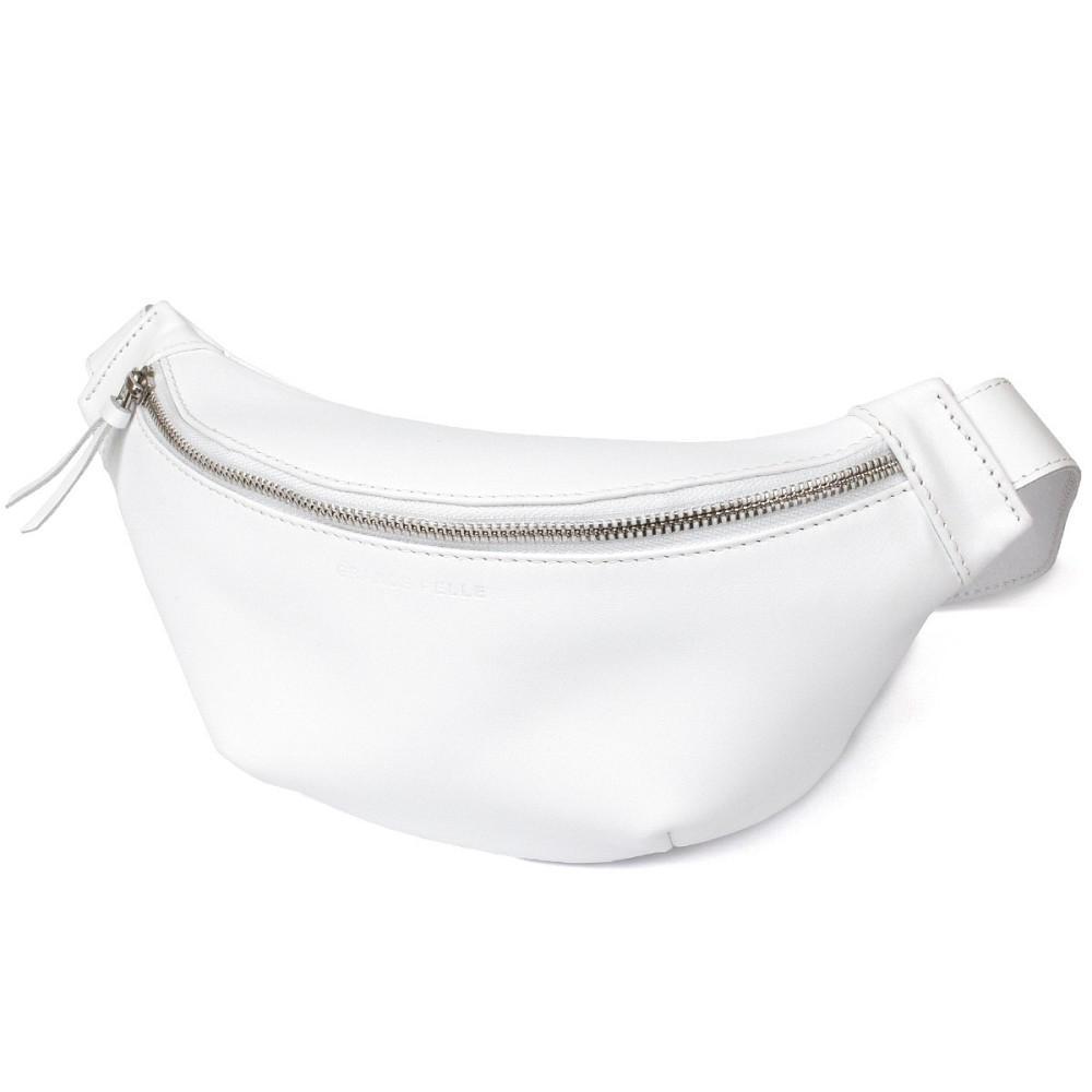 Стильна шкіряна сумка на пояс GRANDE PELLE 11356 Білий Київ - фото 9