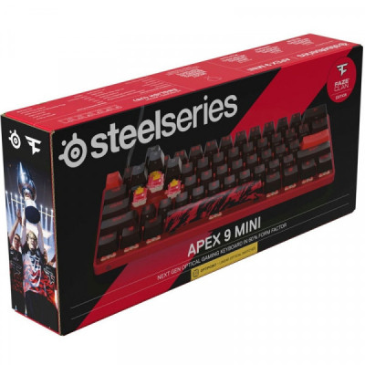 Клавиатура SteelSeries Apex 9 TKL OptiPoint Mini Faze Clan USB UA Red/Black (64853) Винница - изображение 4