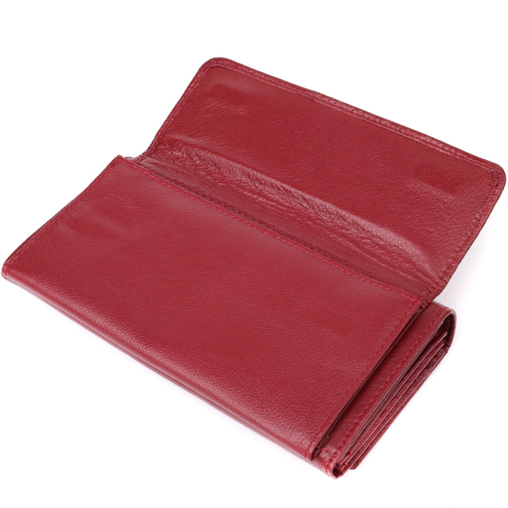 Жіночий шкіряний гаманець з кишенею для телефону бордовий (ST Leather) Київ - фото 20