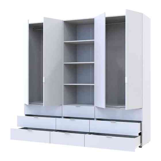 Шафа для одягу Doros Гелар Білий 2+2ДСП з пеналом 215х49.5х203.4 (DRS-011915) Львів