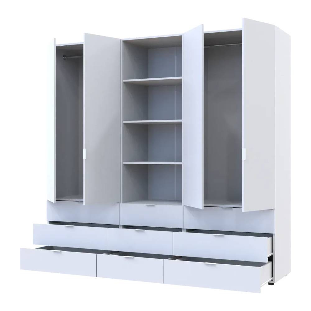 Шафа для одягу Doros Гелар Білий 2+2ДСП з пеналом 215х49.5х203.4 (DRS-011915) Львів - фото 3