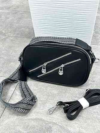 Маленькая женская сумочка с молниями Look Черный Киев